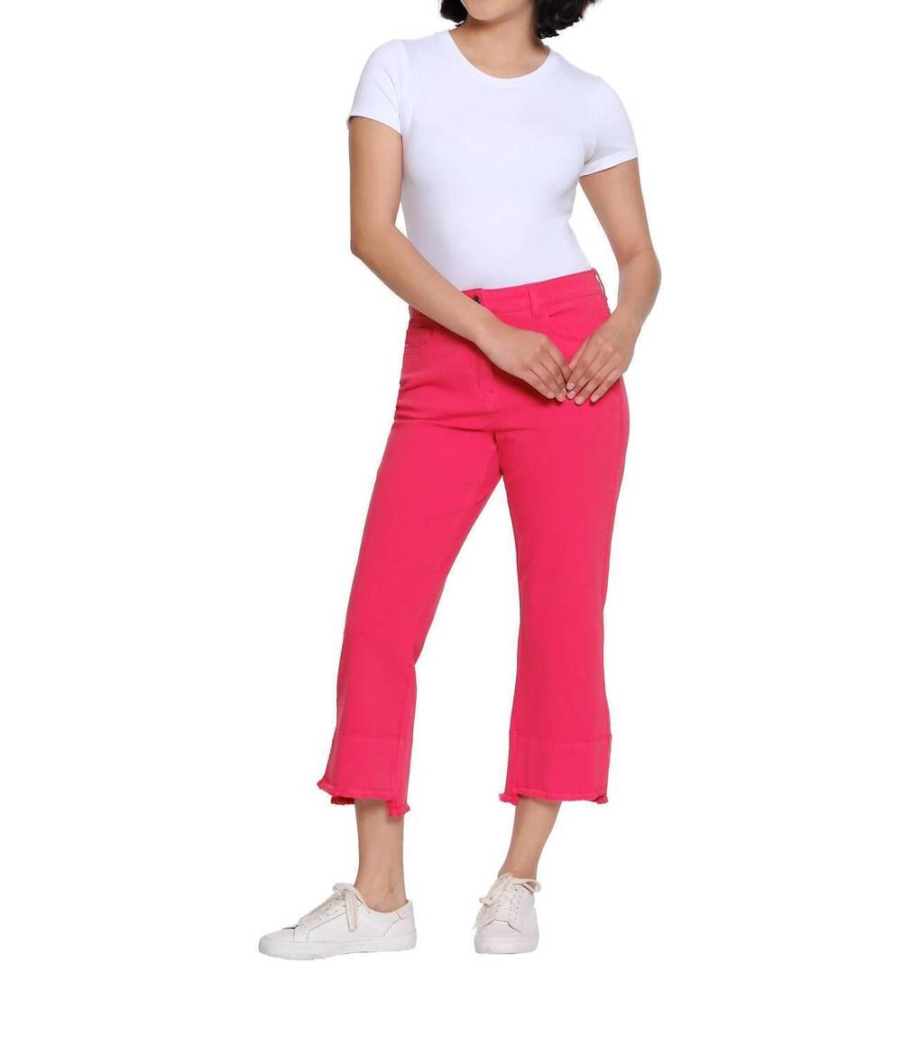 NEW MULTIPLES cropped denim pant in fiery red